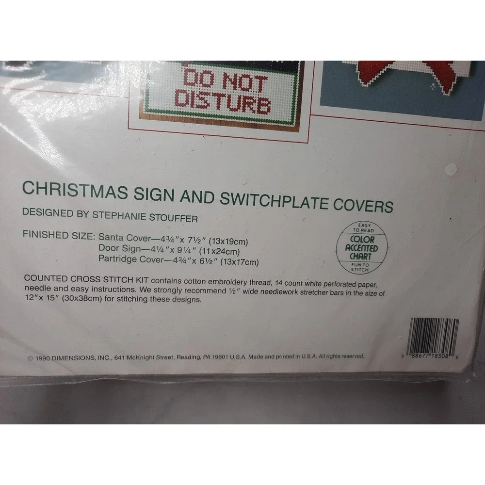 Sunset Christmas Sign and Switchplate Covers 18308 Cross Stitch Kit Vtg 1990